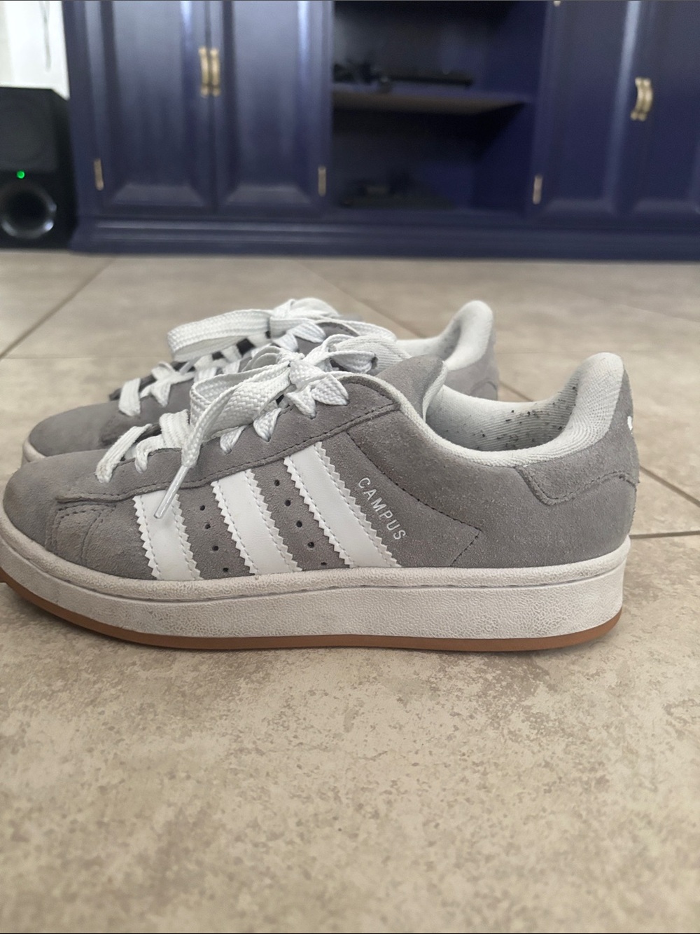 adidas Campus Suede Sneakers in Gray & White